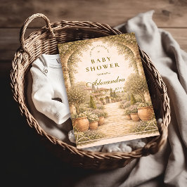 Vintage Garden Florals Baby Shower 招待状