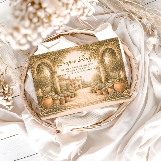 Vintage Garden Florals Diapper Raffle  エンクロージャーカード