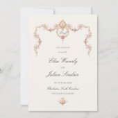 Vintage Garden French Chateau Blush Photo Wedding セーブザデート (正面)