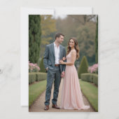 Vintage Garden French Chateau Blush Photo Wedding セーブザデート (裏面)