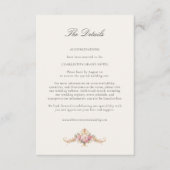 Vintage Garden French Chateau Pink Wedding Details エンクロージャーカード (正面)