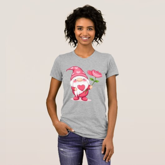 Vintage Garden Gnome Women's Tee - Whimsical Pink  Tシャツ (正面フル)