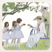 Vintage Garden Tea Party  スクエアペーパーコースター (正面)