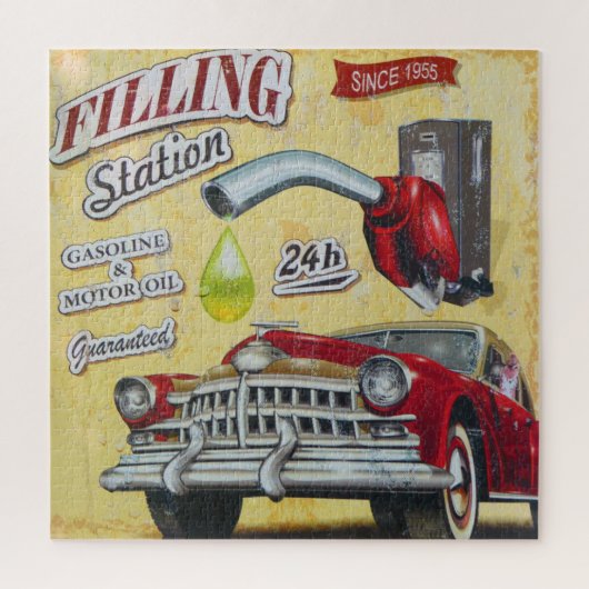 Vintage Gas Station sign. ジグソーパズル (縦)