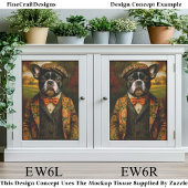  Vintage Gentleman Frenchie Dog Art EW6R Decoupage 薄葉紙