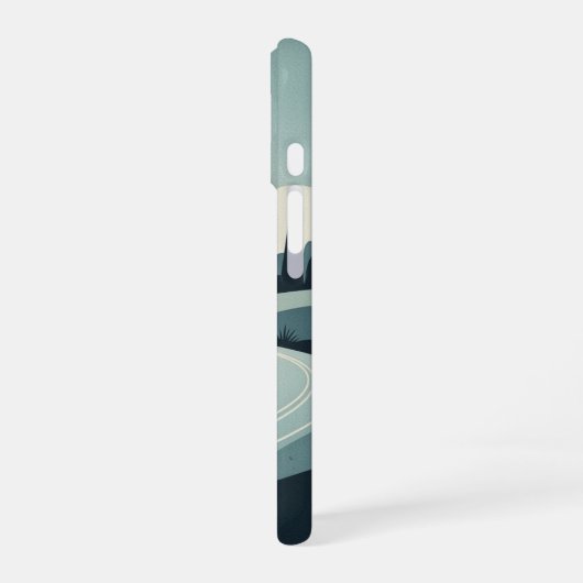 Vintage Gently Flowing River iPhone 16ケース (左側面)