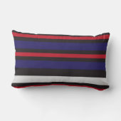 Vintage geometric jacquard Striped Modern monogram ランバークッション (裏面)