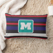 Vintage geometric jacquard Striped Modern monogram ランバークッション (ブランケット)