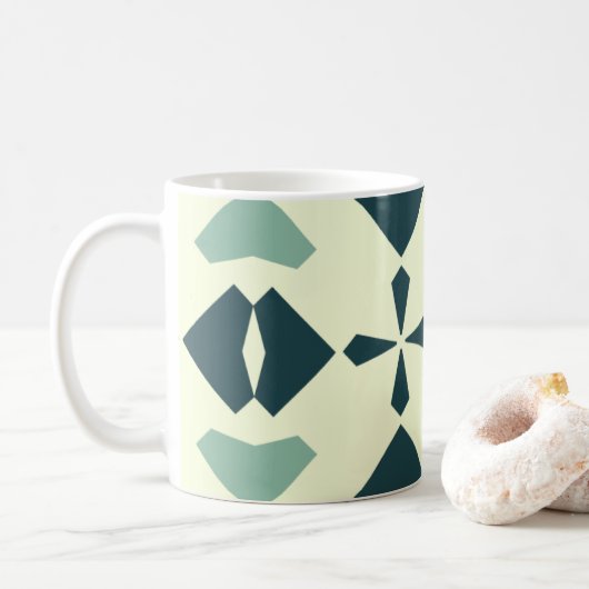 Vintage Geometric Pattern コーヒーマグカップ (ドーナツ)