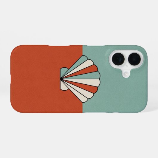 Vintage Geometric Seashell iPhone 16ケース (裏面横)