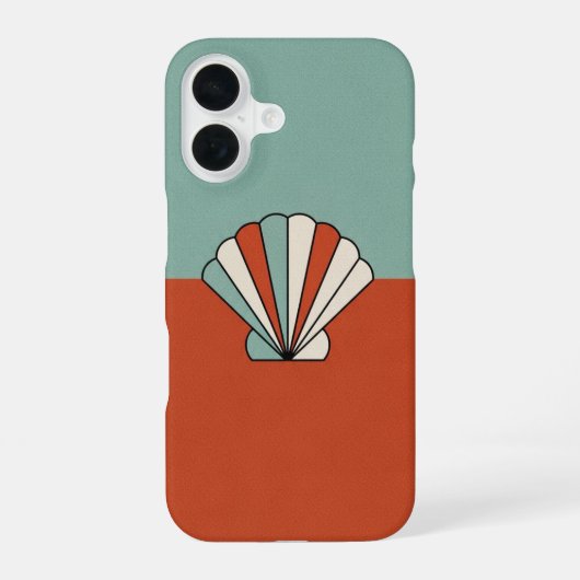 Vintage Geometric Seashell iPhone 16ケース (裏面)
