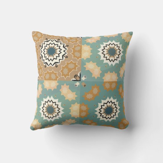 Vintage Geometric Star Pattern クッション (裏面)