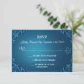 Vintage Geometric Teal Turquoise Party RSVP Card (スタンド正面)
