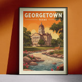 Vintage Georgetown Texas ポスター