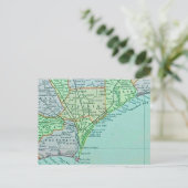 Vintage Georgia Coast Map Postcard ポストカード (スタンド正面)