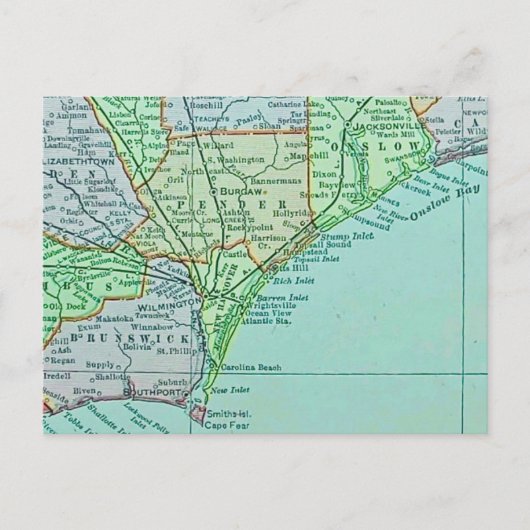 Vintage Georgia Coast Map Postcard ポストカード (正面)