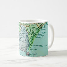 Vintage Georgia Coast Map Postcard Mug