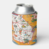 Vintage Georgia Map 缶クーラー (缶正面)