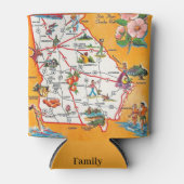 Vintage Georgia Map 缶クーラー (正面)