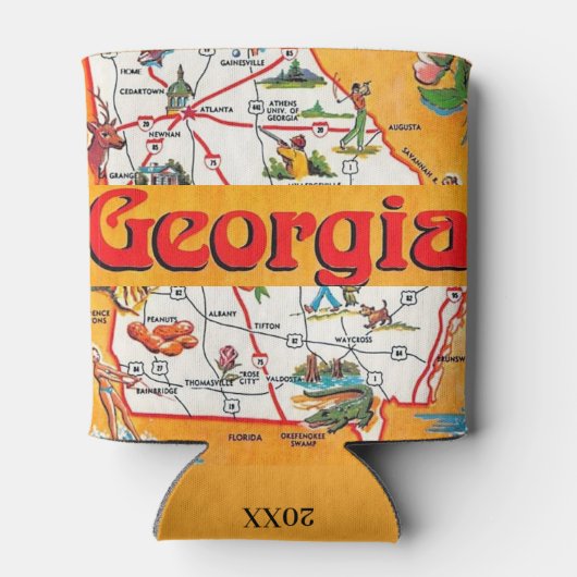 Vintage Georgia Map 缶クーラー (裏面)
