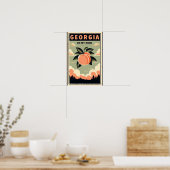 Vintage Georgia Peach Travel Poster ポスター (キッチン)