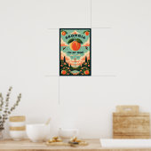 Vintage Georgia Peach Travel Poster ポスター (キッチン)