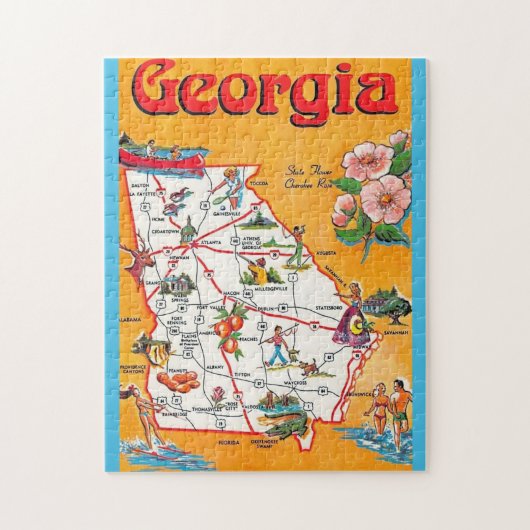 Vintage Georgia Postcard 11x14 ジグソーパズル (縦)