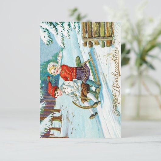 Vintage German Christmas Postcard 招待状 (スタンド正面)