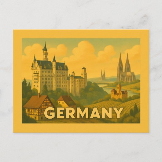 Vintage German Landmarks ポストカード (正面)