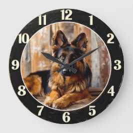 Vintage German Shepherd ラージ壁時計