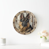 Vintage German Shepherd ラージ壁時計 (ホーム)