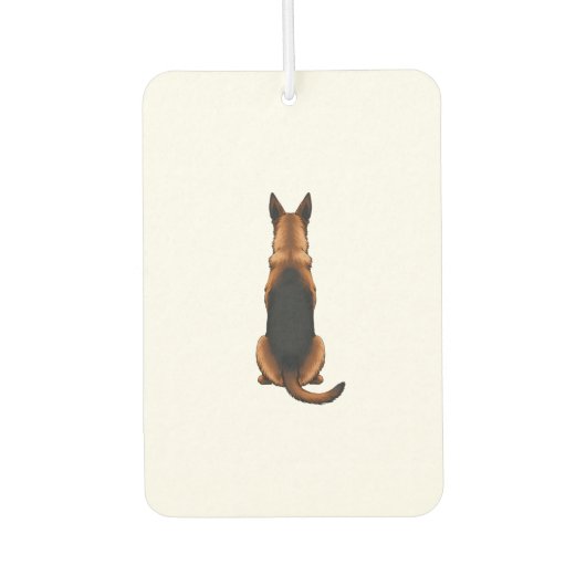 Vintage German Shepherd Back View Dog Illustration カーエアーフレッシュナー (正面)