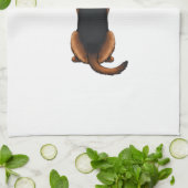 Vintage German Shepherd Back View Dog Illustration キッチンタオル (折り畳み)