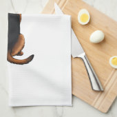 Vintage German Shepherd Back View Dog Illustration キッチンタオル (四つ折り)