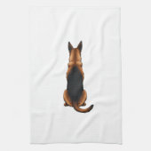 Vintage German Shepherd Back View Dog Illustration キッチンタオル (縦)