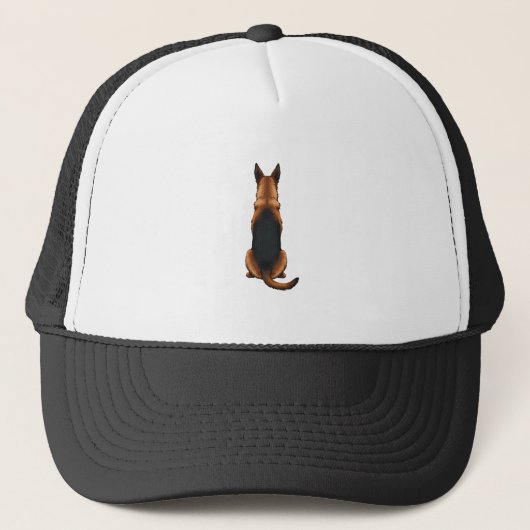 Vintage German Shepherd Back View Dog Illustration キャップ (正面)