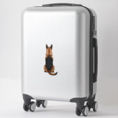 Vintage German Shepherd Back View Dog Illustration シール (スーツケース)