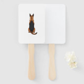 Vintage German Shepherd Back View Dog Illustration ハンドファン (正面&裏面)