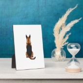 Vintage German Shepherd Back View Dog Illustration フォトプラーク (側面)