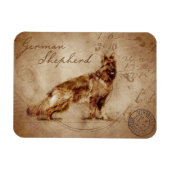 Vintage german shepherd magnet マグネット (横)