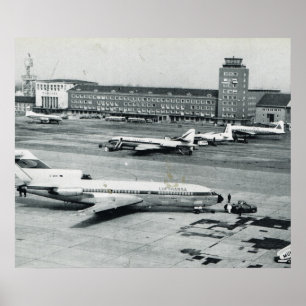 Vintage Germany, Munich airport 1950s ポスター