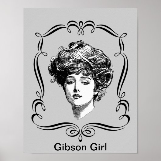 Vintage Gibson Girl Art Poster ポスター (正面)