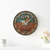 Vintage Gin & Tonic Cocktail ラージ壁時計 (ホーム)