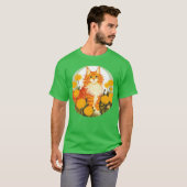 Vintage Ginger MaineCoon Cat boy Tシャツ (正面フル)