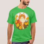 Vintage Ginger MaineCoon Cat boy Tシャツ (正面)