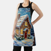 Vintage Gingerbread House in Enchanted Winter エプロン (インサイチュ)