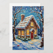 Vintage Gingerbread House in Enchanted Winter シーズンカード (正面/裏面)