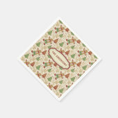 Vintage Gingerbread Man & Christmas Trees Custom  スタンダードカクテルナプキン (角)