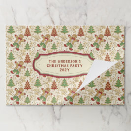 Vintage Gingerbread Man Custom Paper Placemat ペーパーパッド