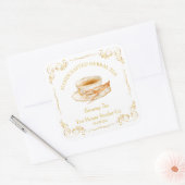 Vintage Ginseng Tea Square Label スクエアシール (封筒)